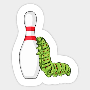 Caterpillar at Bowling with Bowling pin Sticker